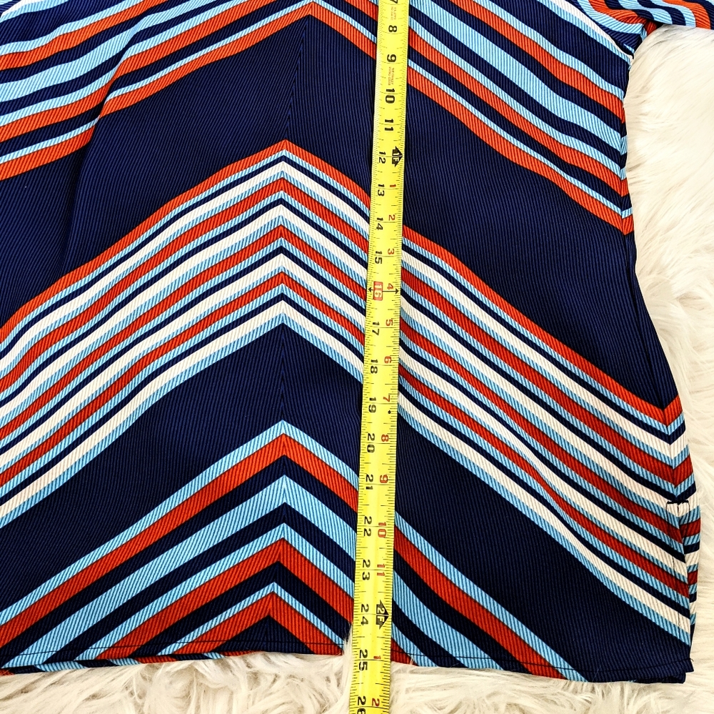 🔴SOLD🔴 Chico's Chevron Tunic Blouse Slit Sleeves - Picture 6 of 8